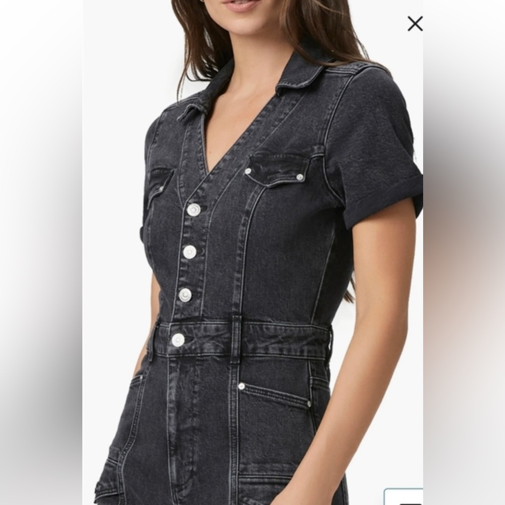 PAIGE Black Short-Sleeve Jumpsuit - Picture 2 of 6